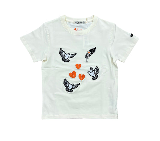 Focus Peace & Love Cream T-shirt Toddler