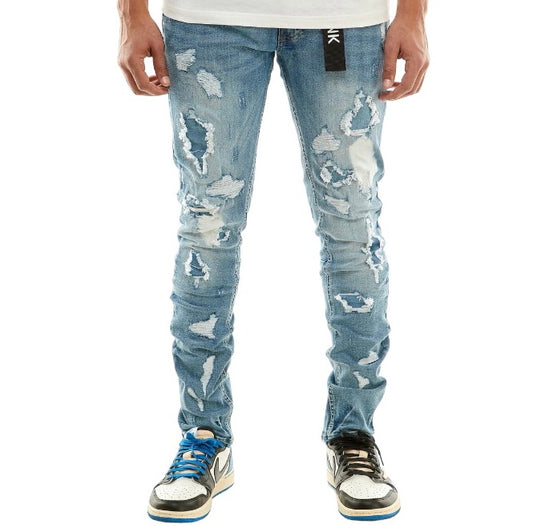 KDNK SELF PATCHED BLUE JEANS