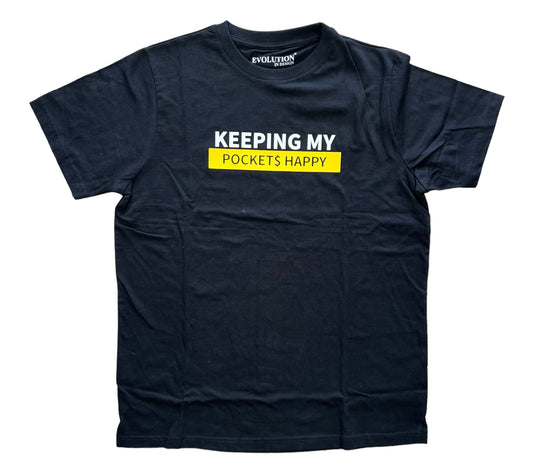 EVOLUTION KEEPING MY POCKETS BLACK  T-SHIRT KIDS