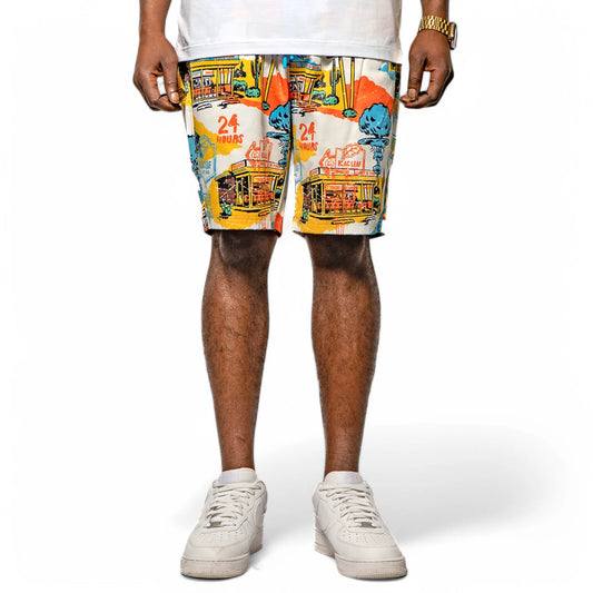 Blac Leaf  24 Hour Diner All Over Print Shorts