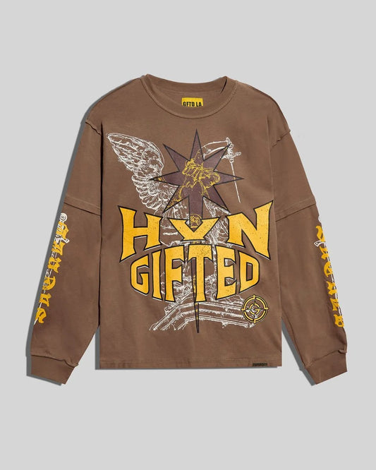 Gftd larger Than Evil Brown Long Sleeve