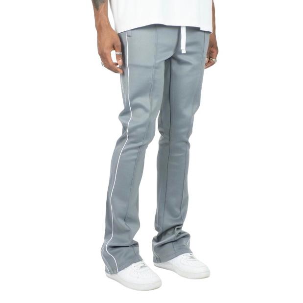 Rebel Minds Grey/White Stacked Flare Stripe Track Pants