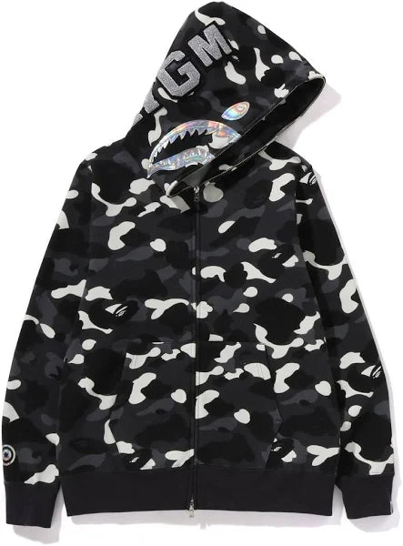 BAPE City Camo Shark Full Zip Hoodie (Black)