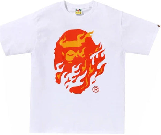 A Bathing Ape Flame White Tee