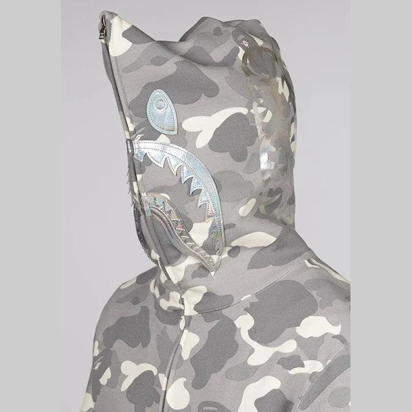 BAPE City Camo Shark Full Zip Hoodie (Grey)