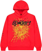 Spider Sp5der Men's P*nk V2 Cotton Hoodie Red