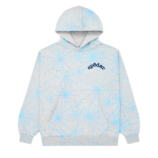 Sp5der AOP Web Hoodie Heather Grey