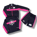 DUAA  Cyber Short Set With Jacket Black /Pink