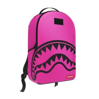 Sprayground Shark Central White Stencil Shark Pink Nylon Backpack