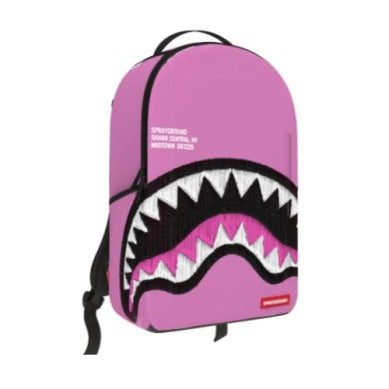 Sprayground Shark Central Pink Embroidered Backpack