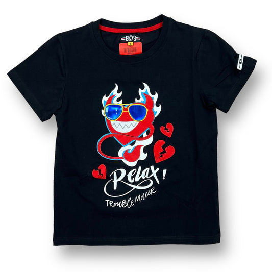 BKYS RELAX TROUBLE BLACK TEE BOYS