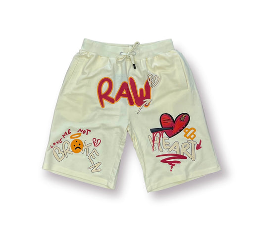 Rawyalty Broken Heart Shorts - Cream