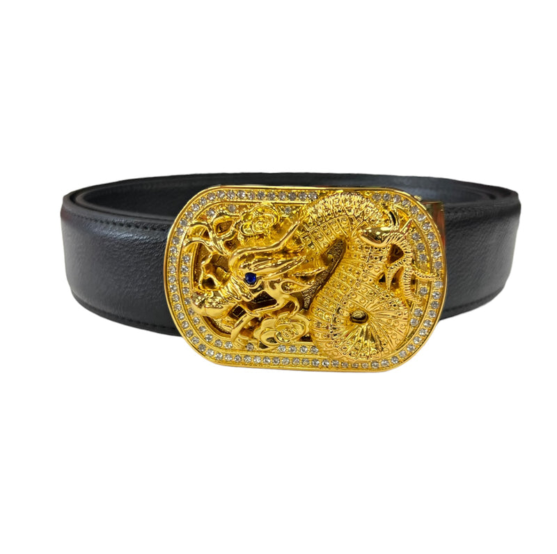 ROYAL BELTS BLACK/GOLD  DRAGON