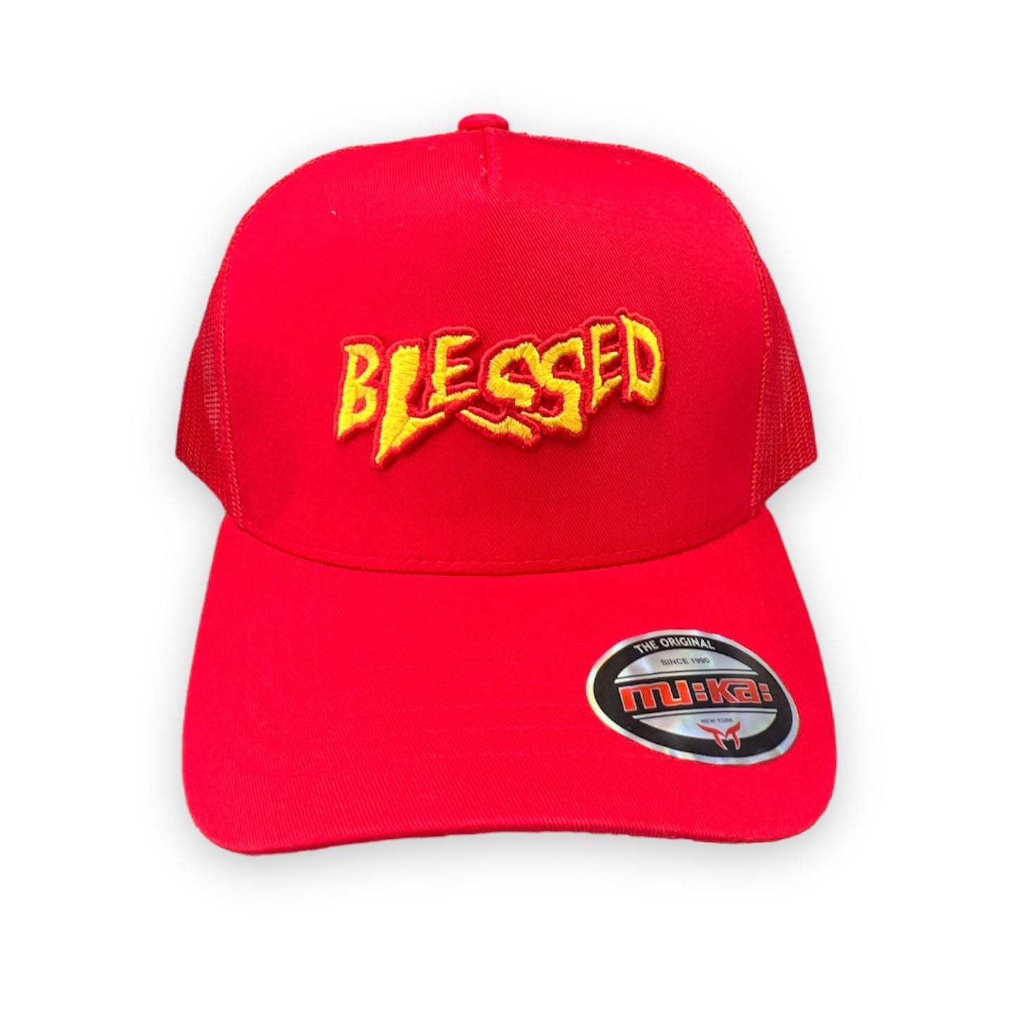 MUKA BLESSED RED TRUCKER HAT