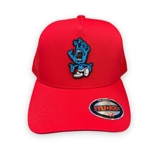 MUKA SMURF HAND RED TRUCKER HAT