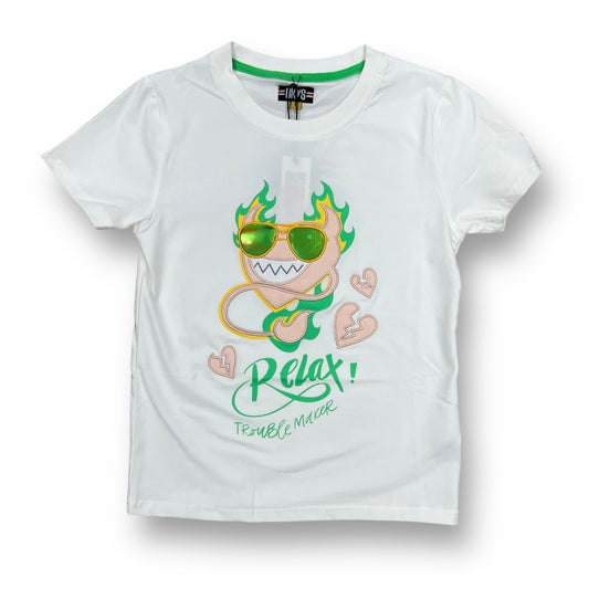 BKYS Relax Trouble White Tee - Toddler