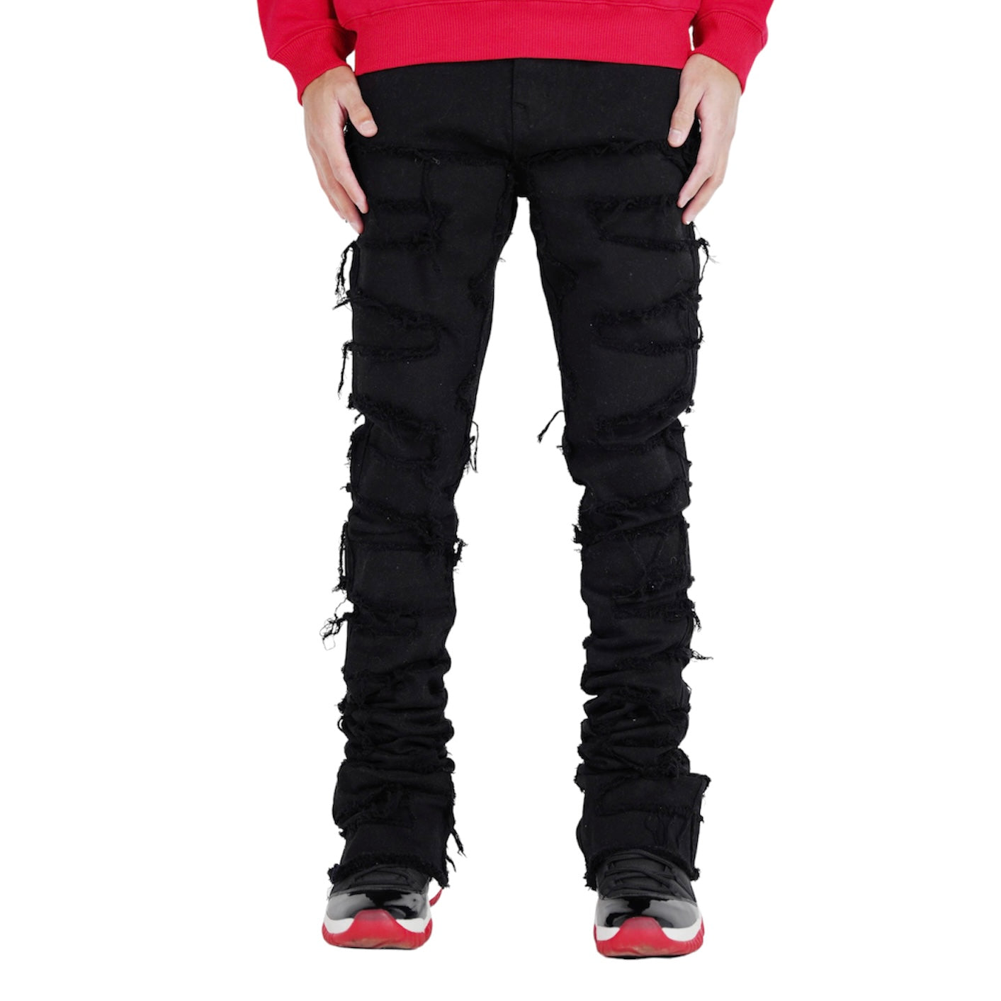 Focus Denim Black Super Skinny Stacked Flare